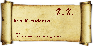Kis Klaudetta névjegykártya